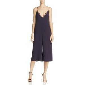 NWT French Connection Navy Blue Esther Crepe Lace Strappy Jumpsuit, Size 8